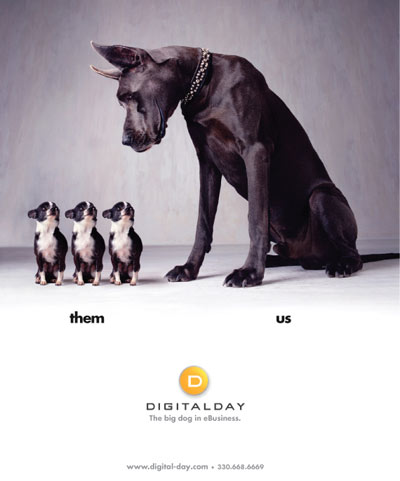 I just found a couple old DigitalDay magazine ads both created by 
